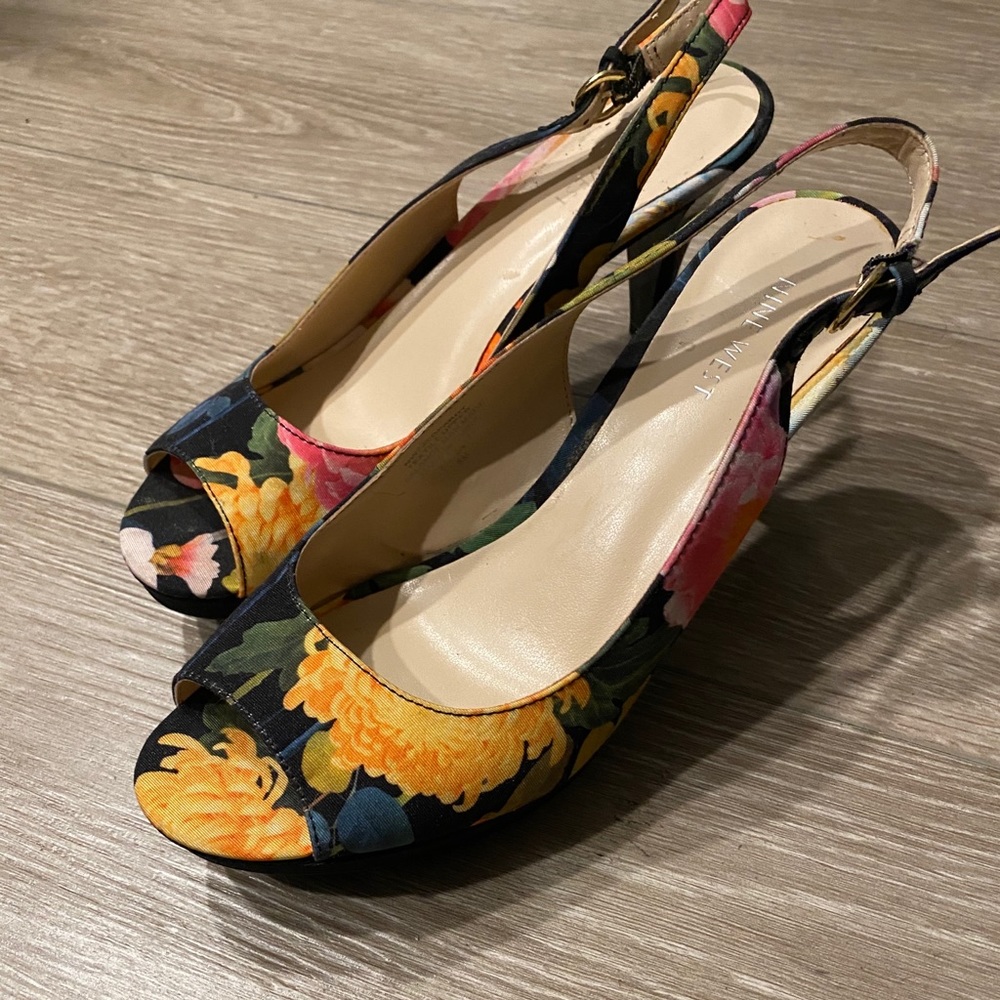Nine West floral kitten heel shoes